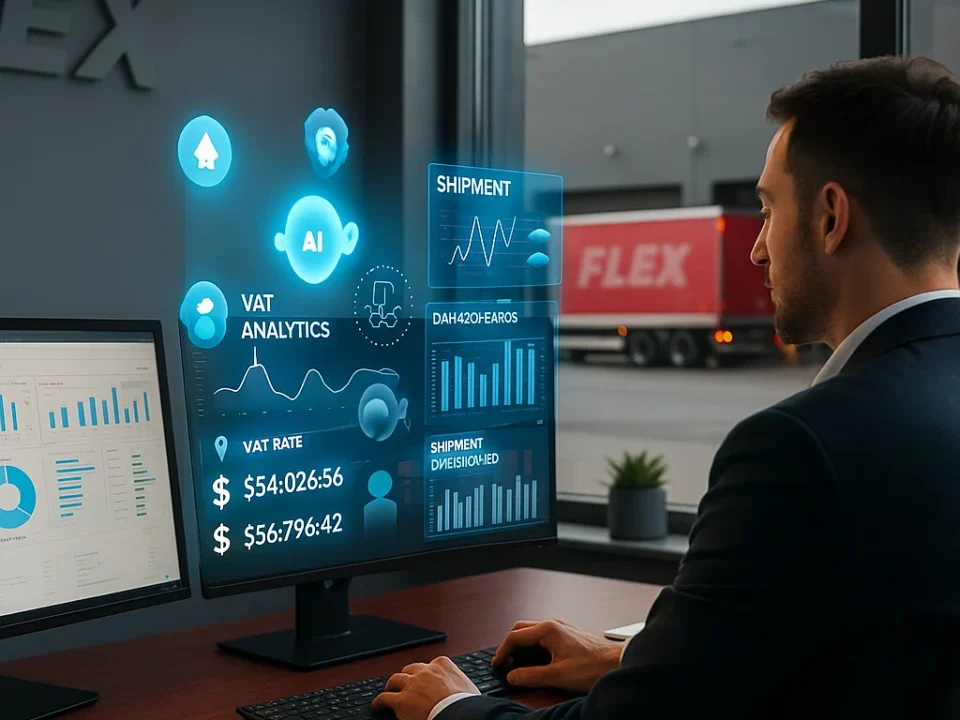 FLEX Logistik integrating automation and digital reporting for EU VAT compliance.