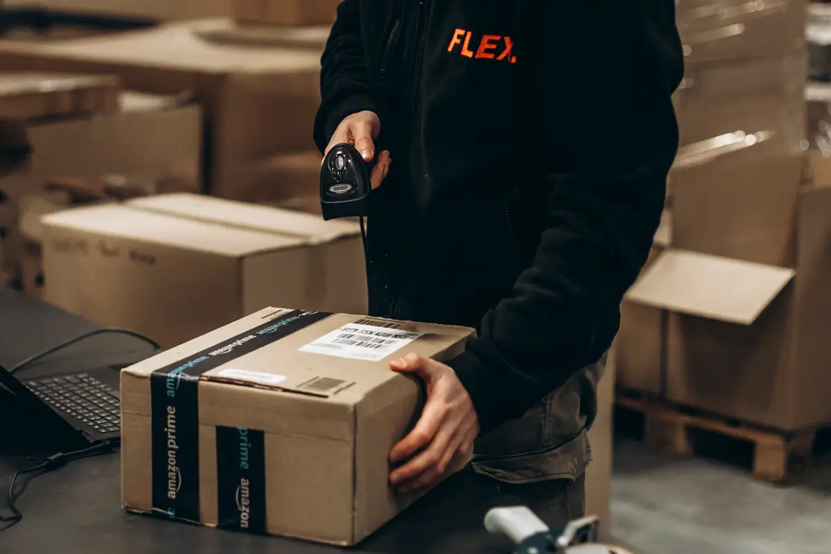 Ecommerce fulfilment warehouse handling online orders